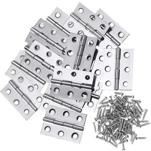 💜20Pcs Stainless Steel Folding Hinge 2 inch Door and Window Hinge +120 screws